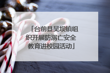 台前县吴坝镇组织开展防溺亡安全教育进校园活动