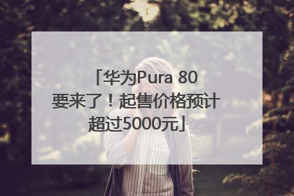 华为Pura 80要来了！起售价格预计超过5000元