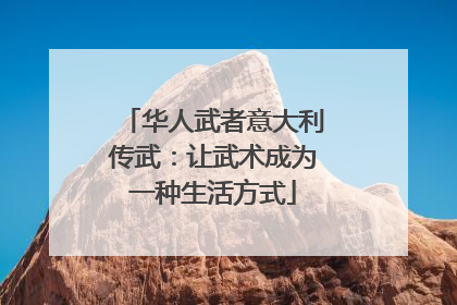 华人武者意大利传武：让武术成为一种生活方式