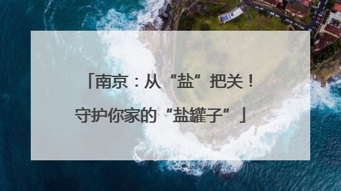 南京：从“盐”把关！守护你家的“盐罐子”