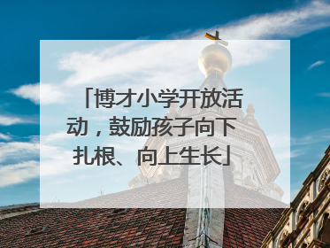 博才小学开放活动，鼓励孩子向下扎根、向上生长