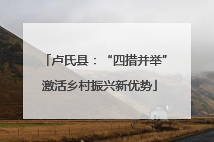 卢氏县：“四措并举”激活乡村振兴新优势