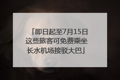 即日起至7月15日 这些旅客可免费乘坐长水机场接驳大巴