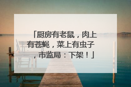 厨房有老鼠，肉上有苍蝇，菜上有虫子，市监局：下架！