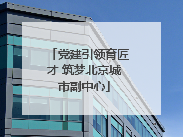 党建引领育匠才 筑梦北京城市副中心