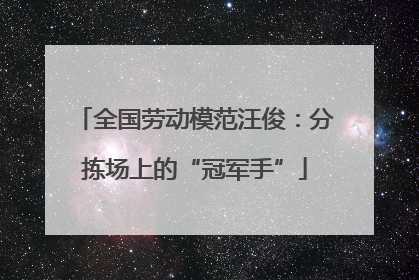 全国劳动模范汪俊：分拣场上的“冠军手”