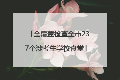 全覆盖检查全市237个涉考生学校食堂