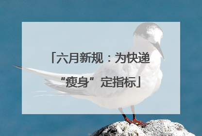 六月新规：为快递“瘦身”定指标