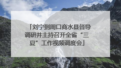 刘宁到周口商水县督导调研并主持召开全省“三夏”工作视频调度会
