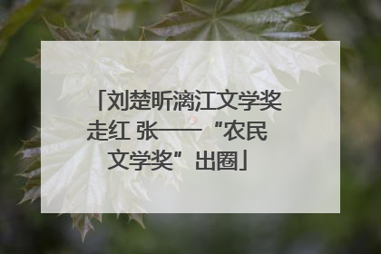 刘楚昕漓江文学奖走红 张一一“农民文学奖”出圈