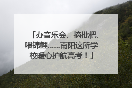 办音乐会、摘枇杷、喂锦鲤……南阳这所学校暖心护航高考！