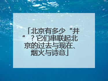 北京有多少“井”？它们串联起北京的过去与现在、烟火与诗意