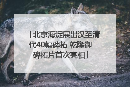 北京海淀展出汉至清代40幅碑拓 乾隆御碑拓片首次亮相