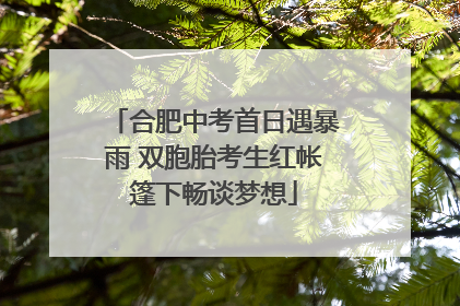 合肥中考首日遇暴雨 双胞胎考生红帐篷下畅谈梦想