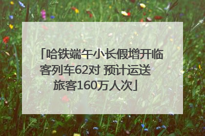 哈铁端午小长假增开临客列车62对 预计运送旅客160万人次