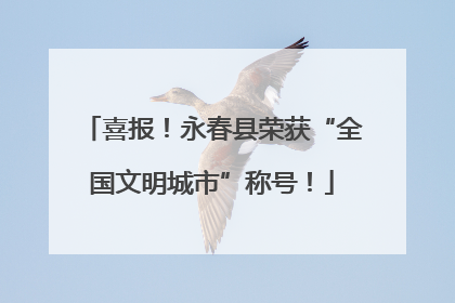 喜报！永春县荣获“全国文明城市”称号！