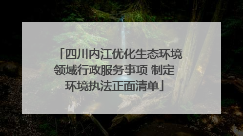 四川内江优化生态环境领域行政服务事项 制定环境执法正面清单
