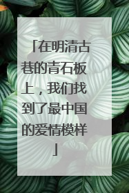 在明清古巷的青石板上，我们找到了最中国的爱情模样