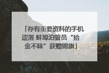 存有重要资料的手机遗落 蚌埠泊管员“拾金不昧”获赠锦旗