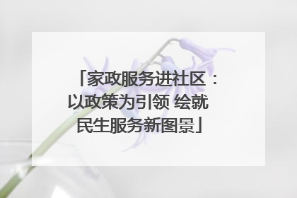 家政服务进社区：以政策为引领 绘就民生服务新图景