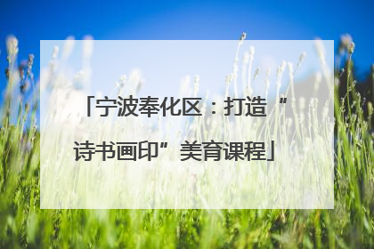 宁波奉化区：打造“诗书画印”美育课程