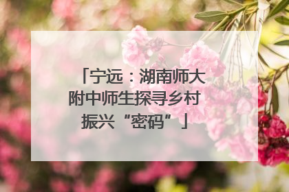 宁远：湖南师大附中师生探寻乡村振兴“密码”