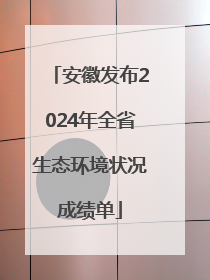 安徽发布2024年全省生态环境状况成绩单