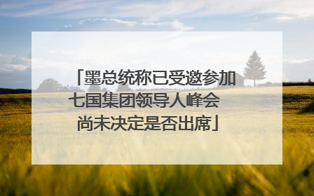 墨总统称已受邀参加七国集团领导人峰会 尚未决定是否出席