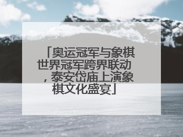 奥运冠军与象棋世界冠军跨界联动，泰安岱庙上演象棋文化盛宴