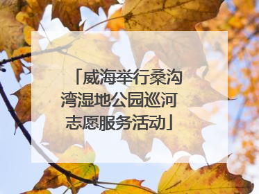 威海举行桑沟湾湿地公园巡河志愿服务活动