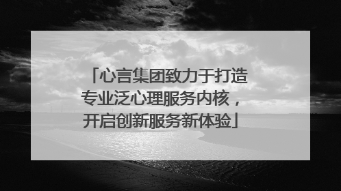 心言集团致力于打造专业泛心理服务内核，开启创新服务新体验