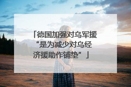 德国加强对乌军援 “是为减少对乌经济援助作铺垫”