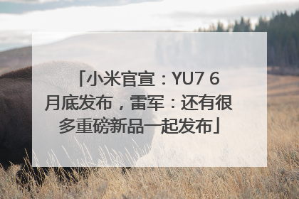 小米官宣：YU7 6月底发布，雷军：还有很多重磅新品一起发布