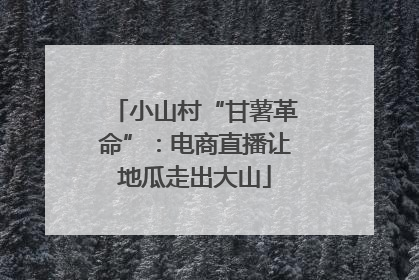 小山村“甘薯革命”：电商直播让地瓜走出大山