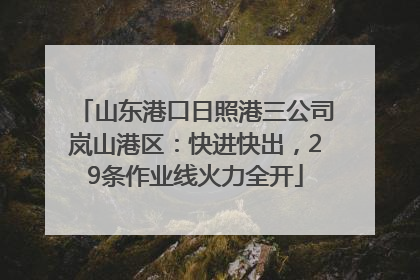 山东港口日照港三公司岚山港区：快进快出，29条作业线火力全开
