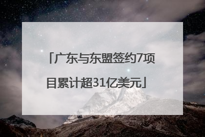 广东与东盟签约7项目累计超31亿美元