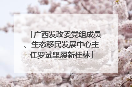 广西发改委党组成员、生态移民发展中心主任罗试坚履新桂林