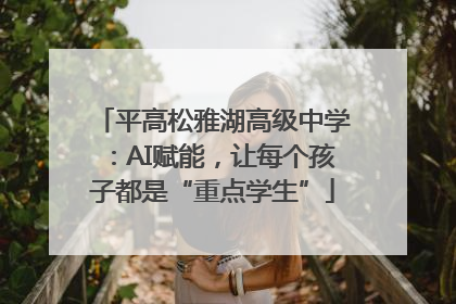 平高松雅湖高级中学：AI赋能，让每个孩子都是“重点学生”
