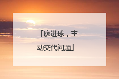廖进球，主动交代问题