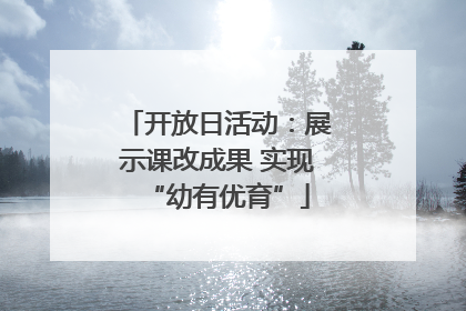 开放日活动：展示课改成果 实现“幼有优育”
