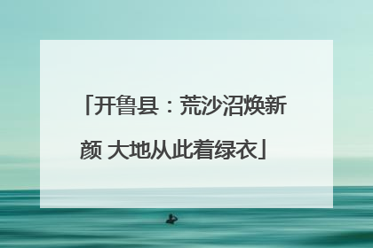 开鲁县：荒沙沼焕新颜 大地从此着绿衣