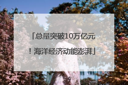 总量突破10万亿元！海洋经济动能澎湃