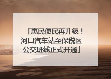 惠民便民再升级！河口汽车站至保税区公交班线正式开通