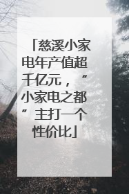 慈溪小家电年产值超千亿元，“小家电之都”主打一个性价比