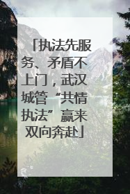 执法先服务、矛盾不上门，武汉城管“共情执法”赢来双向奔赴