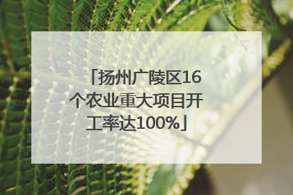 扬州广陵区16个农业重大项目开工率达100%