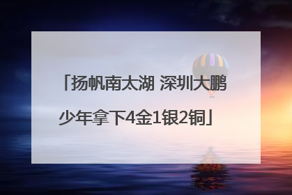 扬帆南太湖 深圳大鹏少年拿下4金1银2铜