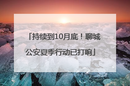 持续到10月底！聊城公安夏季行动已打响