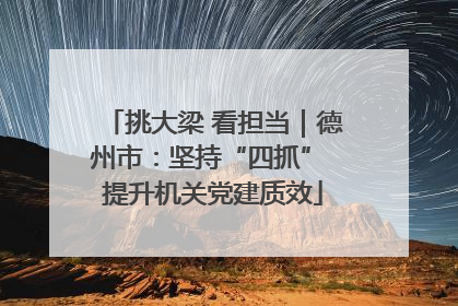 挑大梁 看担当｜德州市：坚持“四抓” 提升机关党建质效