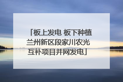 板上发电 板下种植 兰州新区段家川农光互补项目并网发电